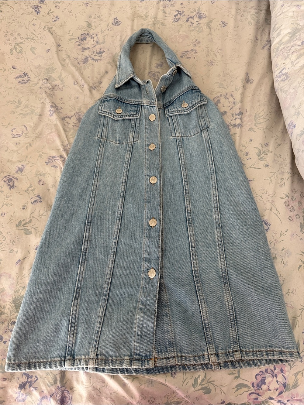 Zara Sky Blue Denim Dress
